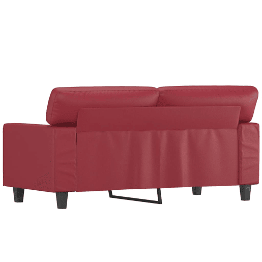 Sofá de 2 lugares - Sofá fixo 120 cm couro artificial vermelho tinto