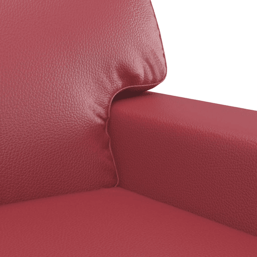 Sofá de 2 lugares - Sofá fixo 120 cm couro artificial vermelho tinto