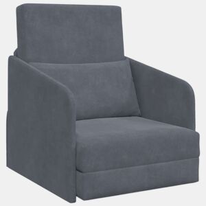 Sofá-cama, Sofá conversível Cinza Escuro 65 x 80 x 83 cm Veludo