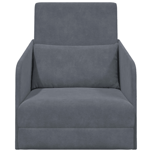 Sofá-cama, Sofá conversível Cinza Escuro 65 x 80 x 83 cm Veludo