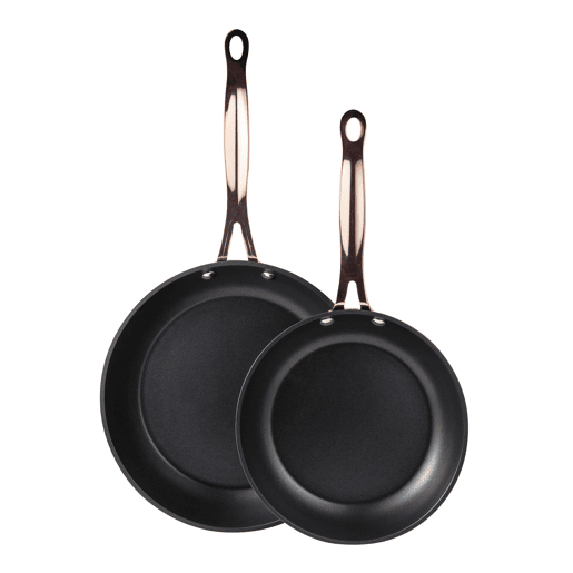Conjunto de 2 frigideiras Ø20Ø24cm em alumínio forjado preto fosco com detalhes em cobre Bergner