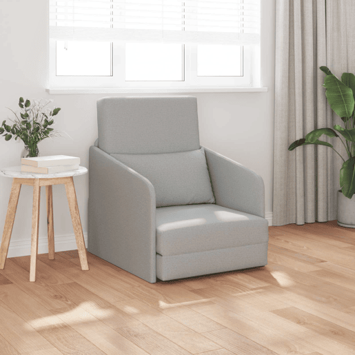 Sofá-cama, Sofá conversível Cinza Nuvem 65 x 80 x 83 cm Veludo