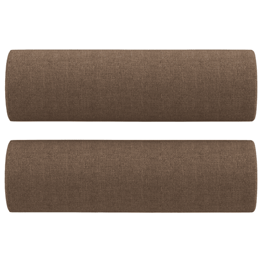 Sofá 2 lugares, Sofá fixo + almofadas decorativas 140 cm tecido castanho
