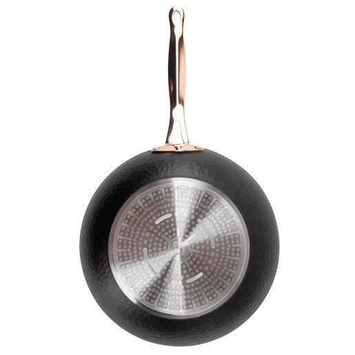 Wok Bergner Copper Ø28x7,8cm em alumínio forjado com acabamento preto fosco.