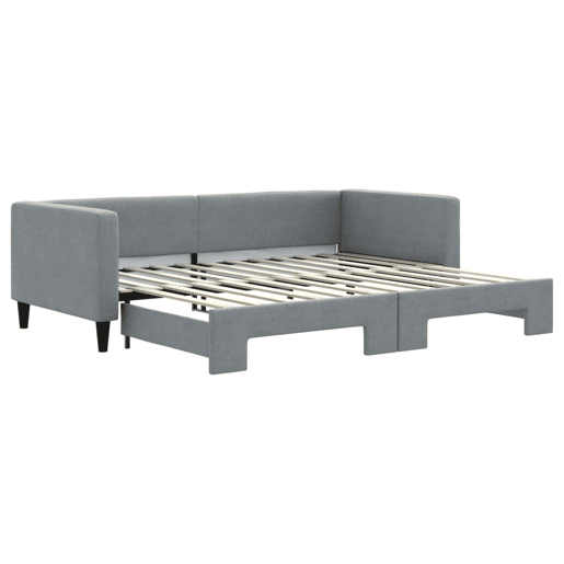 Sofá-cama, Sofá conversível com gavetão 90x200 cm tecido cinzento-claro Sofá-cama, Sofá conversível com gavetão 90x200 cm tecido cinzento-claro