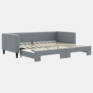 Sofá-cama, Sofá conversível com gavetão 90x200 cm tecido cinzento-claro