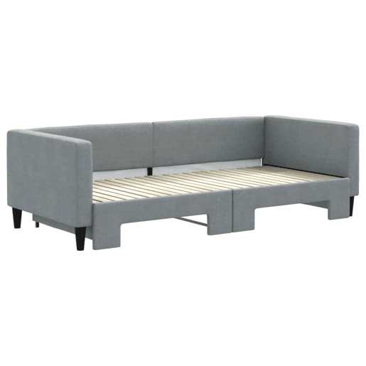 Sofá-cama, Sofá conversível com gavetão 90x200 cm tecido cinzento-claro Sofá-cama, Sofá conversível com gavetão 90x200 cm tecido cinzento-claro