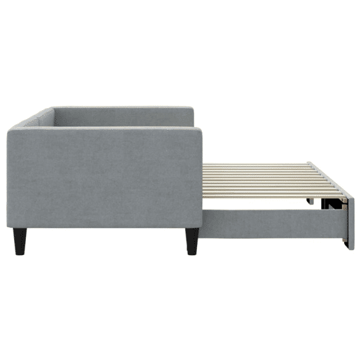 Sofá-cama, Sofá conversível com gavetão 90x200 cm tecido cinzento-claro Sofá-cama, Sofá conversível com gavetão 90x200 cm tecido cinzento-claro