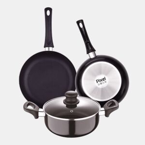 Conjunto PIXEL Chef Sauce com 2 frigideiras Ø20Ø24cm + panela com tampa Ø24cm em alumínio prensado e antiaderente