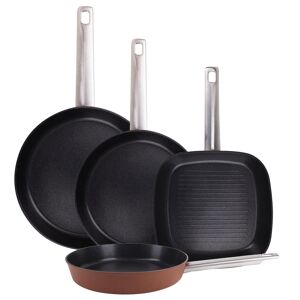Conjunto de 3 frigideiras Ø24Ø28Ø30cm + grelha 24x24cm em alumínio forjado AGROS San Ignacio