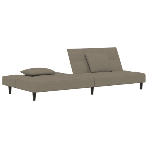 Sofá-cama, Sofá conversível 2 lugares com duas almofadas veludo cinzento-claro