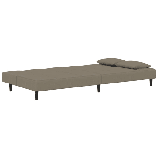Sofá-cama, Sofá conversível 2 lugares com duas almofadas veludo cinzento-claro