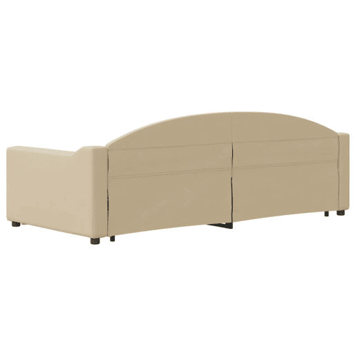 Sofá-cama, Sofá conversível com gavetão e gavetas 90x200 cm tecido cor creme