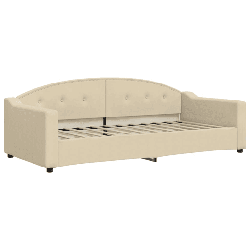 Sofá-cama, Sofá conversível com gavetão e gavetas 90x200 cm tecido cor creme