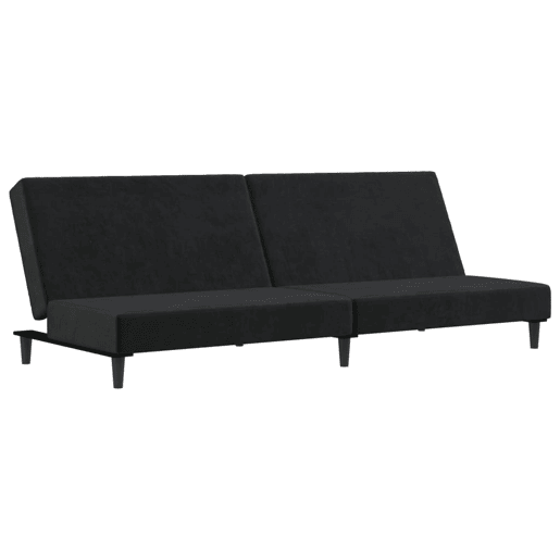 Sofá-cama, Sofá conversível de 2 lugares veludo preto