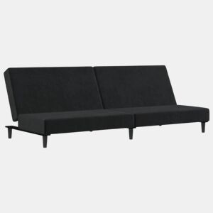 Sofá-cama, Sofá conversível de 2 lugares veludo preto
