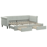 Sofá-cama, Sofá conversível c gavetão e gavetas 80x200 cm veludo cinzento-claro