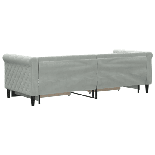 Sofá-cama, Sofá conversível c gavetão e gavetas 80x200 cm veludo cinzento-claro