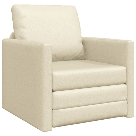 Sofá-cama, Sofá conversível Creme 74 x 77 x 81 cm Veludo