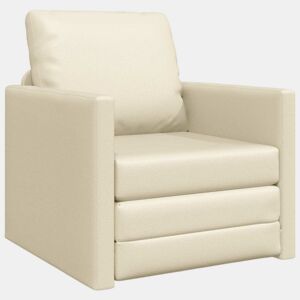 Sofá-cama, Sofá conversível Creme 74 x 77 x 81 cm Veludo