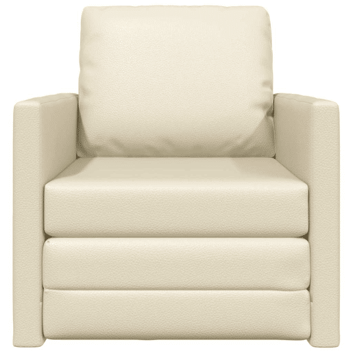 Sofá-cama, Sofá conversível Creme 74 x 77 x 81 cm Veludo