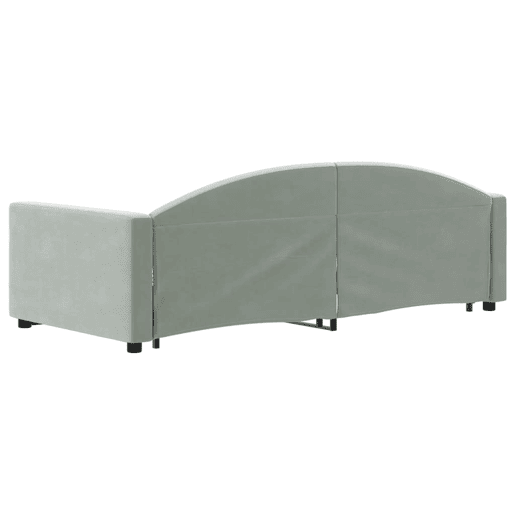 Sofá-cama, Sofá conversível com gavetão 90x190 cm veludo cinzento-claro Sofá-cama, Sofá conversível com gavetão 90x190 cm veludo cinzento-claro