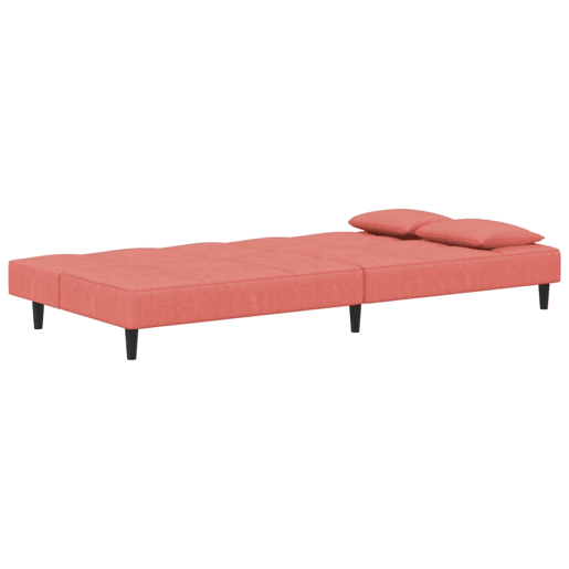 Sofá-cama, Sofá conversível 2 lugares com duas almofadas veludo rosa