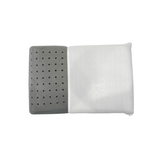 Almofada Visco Carbono Perfurada 40 x 60 x 12 cm, viscoelástica com efeito memória e tecido respirável.