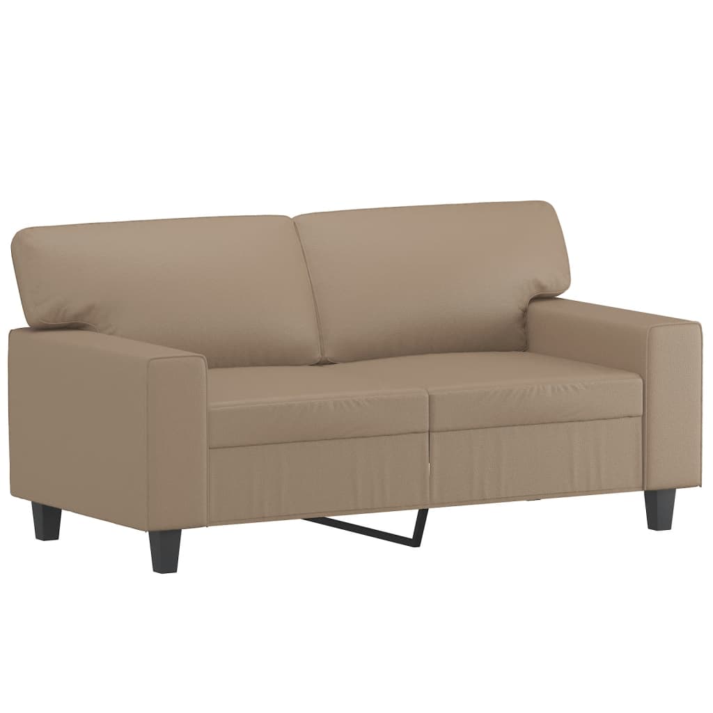sofa de 2 plazas - sofa de salon de cuero sintetico color capuchino 120 cm