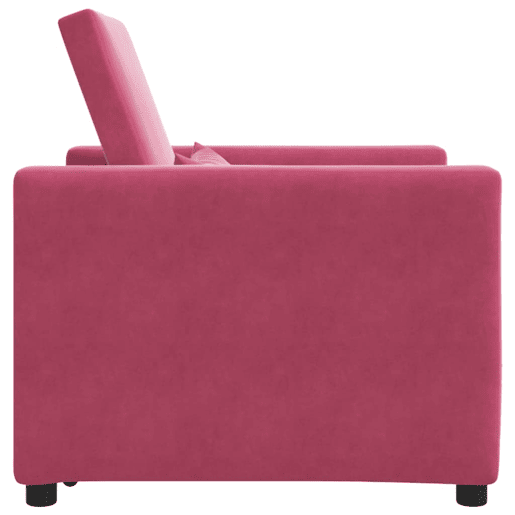 Sofá cama, Sofá conversível single vermelho tinto 90 x 165 x 87 cm Veludo
