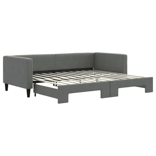 Sofá-cama, Sofá conversível com gavetão 90x200 cm tecido cinzento-escuro Sofá-cama, Sofá conversível com gavetão 90x200 cm tecido cinzento-escuro