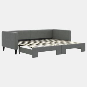 Sofá-cama, Sofá conversível com gavetão 90x200 cm tecido cinzento-escuro