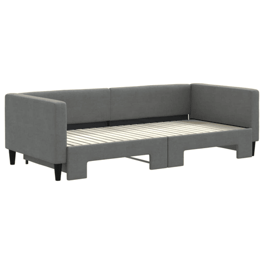Sofá-cama, Sofá conversível com gavetão 90x200 cm tecido cinzento-escuro Sofá-cama, Sofá conversível com gavetão 90x200 cm tecido cinzento-escuro