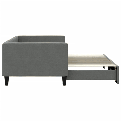 Sofá-cama, Sofá conversível com gavetão 90x200 cm tecido cinzento-escuro Sofá-cama, Sofá conversível com gavetão 90x200 cm tecido cinzento-escuro