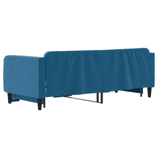 Sofá-cama, Sofá conversível com gavetão 90x200 cm veludo azul