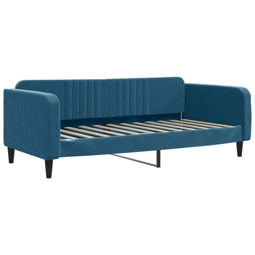 Sofá-cama, Sofá conversível com gavetão 90x200 cm veludo azul