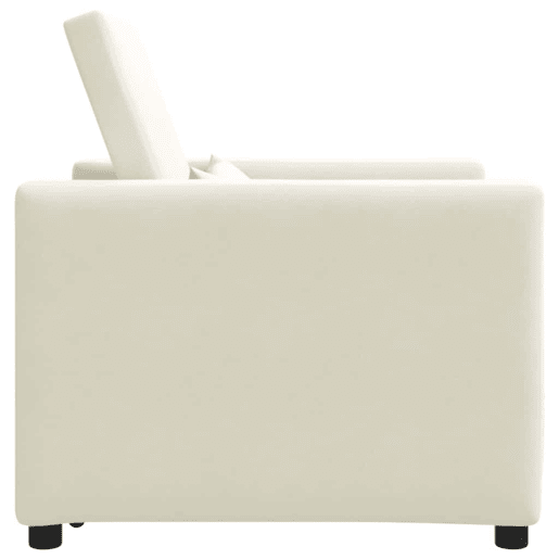 Sofá cama, Sofá conversível single com rodas Creme 90 x 165 x 87 cm Veludo