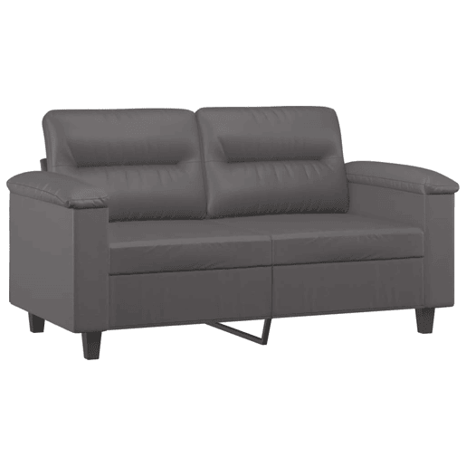 Sofá de 2 lugares - Sofá fixo 120 cm couro artificial cinza Sofá de 2 lugares - Sofá fixo 120 cm couro artificial cinza