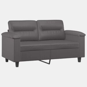 Sofá de 2 lugares - Sofá fixo 120 cm couro artificial cinza