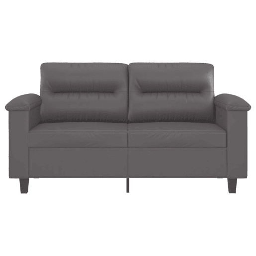 Sofá de 2 lugares - Sofá fixo 120 cm couro artificial cinza Sofá de 2 lugares - Sofá fixo 120 cm couro artificial cinza
