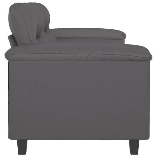 Sofá de 2 lugares - Sofá fixo 120 cm couro artificial cinza Sofá de 2 lugares - Sofá fixo 120 cm couro artificial cinza