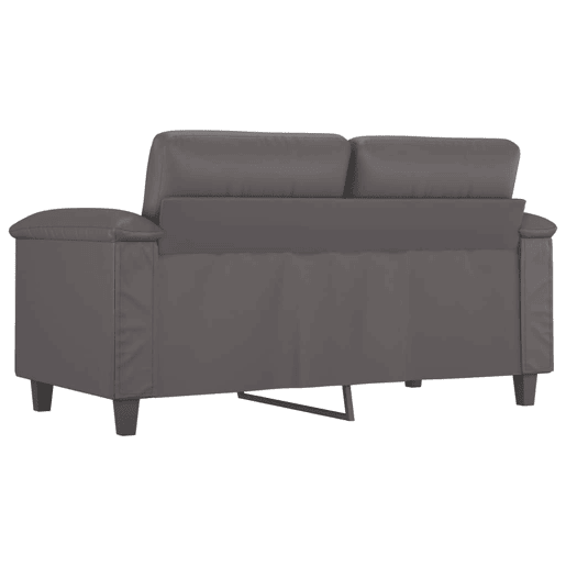 Sofá de 2 lugares - Sofá fixo 120 cm couro artificial cinza Sofá de 2 lugares - Sofá fixo 120 cm couro artificial cinza