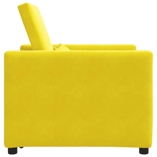 Sofá cama, Sofá conversível single com rodas Amarelo 90 x 165 x 87 cm Veludo