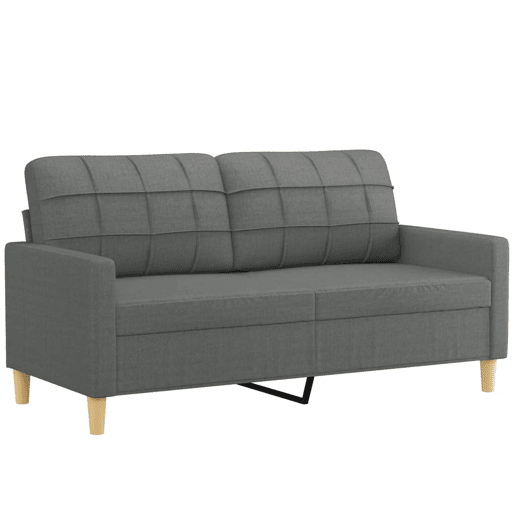 Sofá 2 lugares, Sofá fixo +almofadas decorativas 140cm tecido cinza-escuro Sofá 2 lugares, Sofá fixo +almofadas decorativas 140cm tecido cinza-escuro
