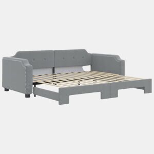 Sofá-cama, Sofá conversível com gavetão 80x200 cm tecido cinzento-claro