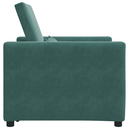 Sofá cama, Sofá conversível single com rodas Verde-escuro 90 x 165 x 87 cm Veludo