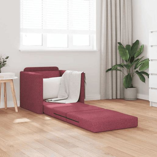 Sofá-cama, Sofá conversível Vinho Vermelho 74 x 77 x 81 cm Veludo