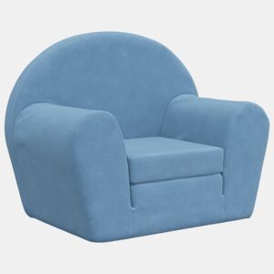Sofá-cama infantil pelúcia macia azul