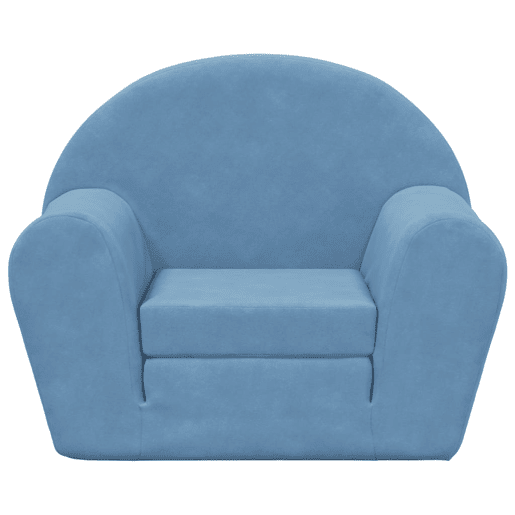 Sofá-cama infantil pelúcia macia azul