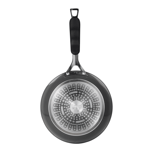 Conjunto de frigideira EXCALIBUR Bergner de alumínio forjado de 24 cm + 2 utensílios de cozinha - colher e espátula - cabo de silicone e madeira